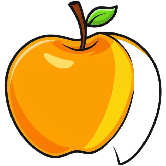 amber colored apple emoji