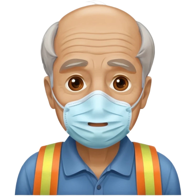 old man with simple emergancy mask  emoji