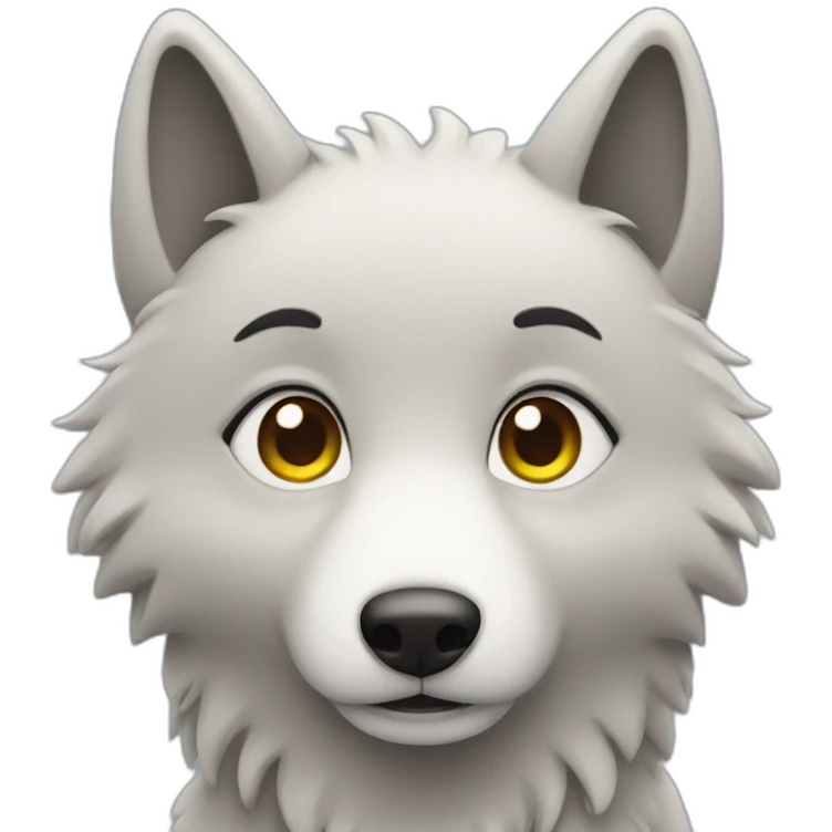 Un loup kawaii emoji