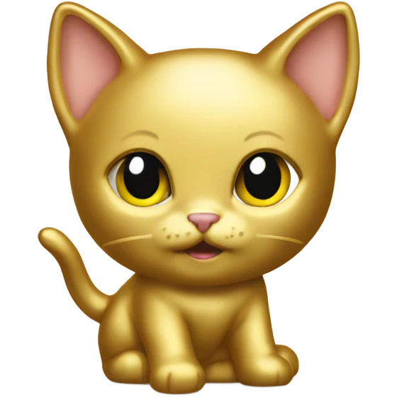 Kitten made of solid gold emoji
