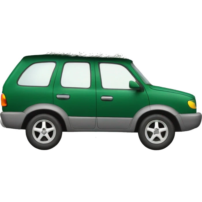 A car whit a christmastree  emoji