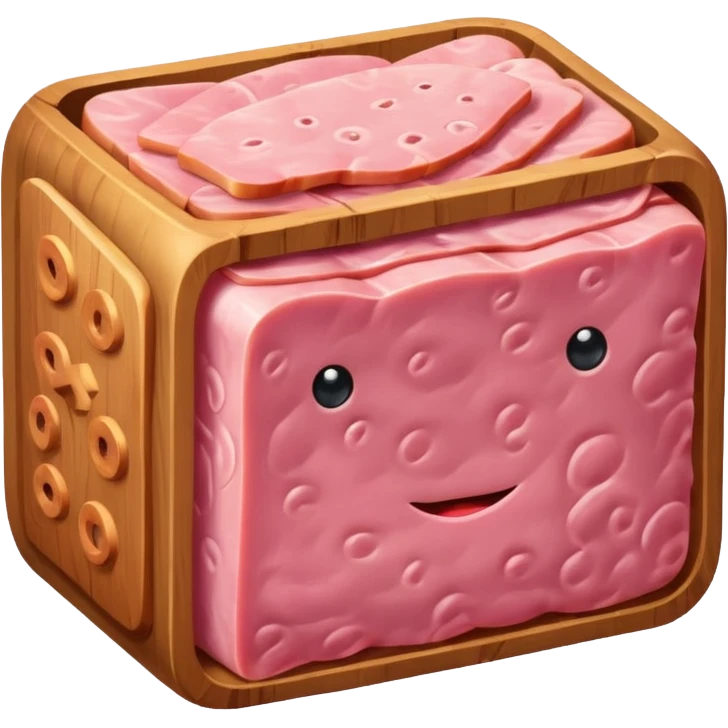 Renoir style pink SPAM art landscape emoji