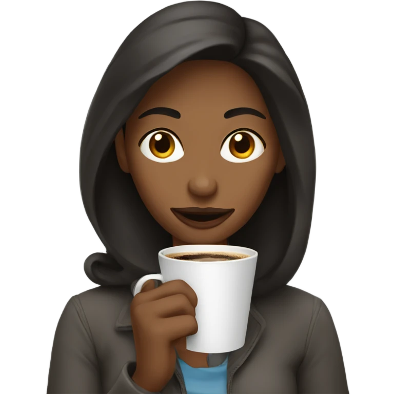 Woman drinking coffe  emoji