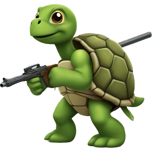 Turtle going to war emoji