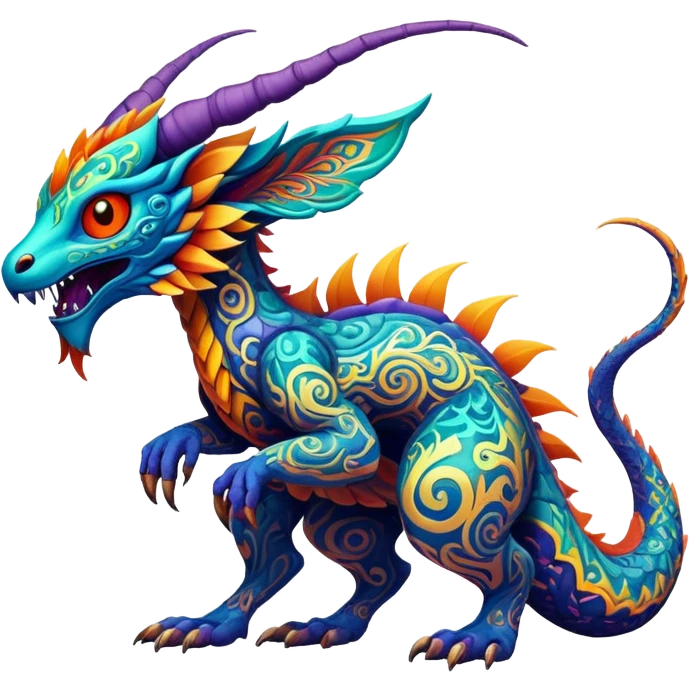 Epic complex detailed aesthetic-scenic-Fakémon-creature emoji