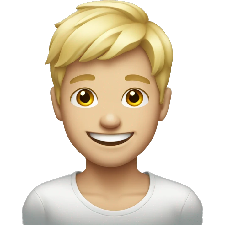 smiling blonde boy portrait emoji