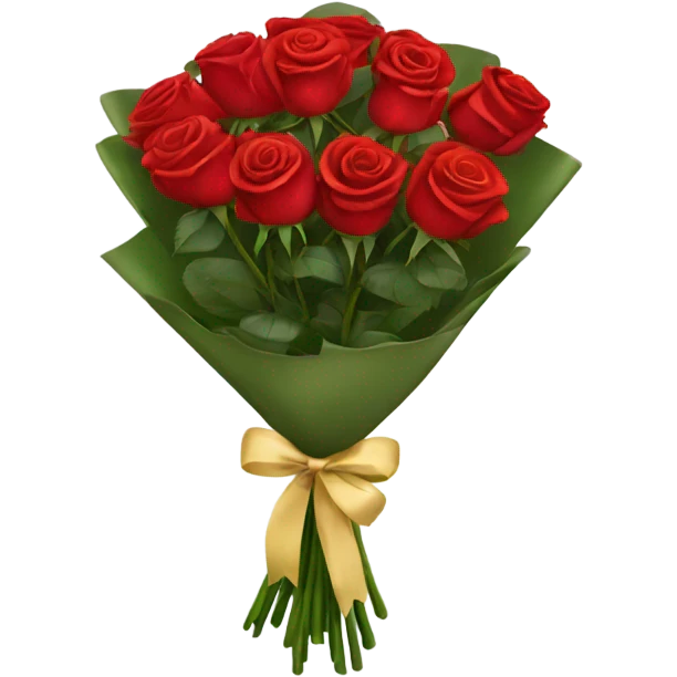 bouquet of 12 red roses emoji