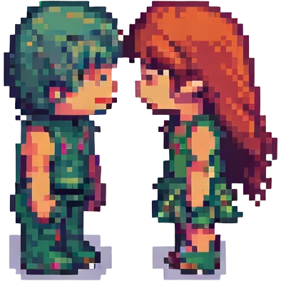 kiss pixel art emoji