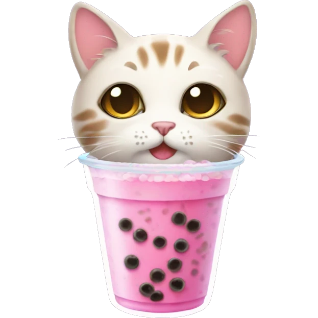 cat with bubble tea  emoji