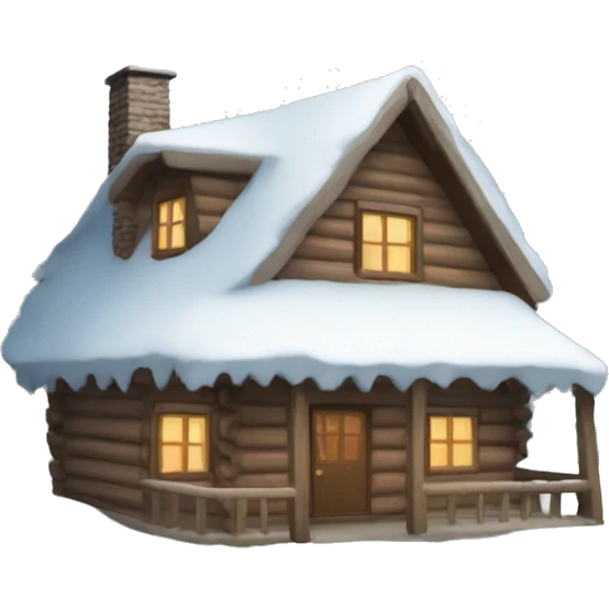 winter cabin emoji