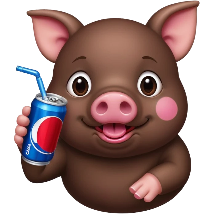Pig drinking Pepsi ￼ emoji