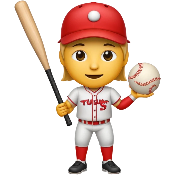 Tung Tung Tung Sagur emoji, a baseball bat with legs and arms and a face with a slight smile, holding a baseball bat emoji