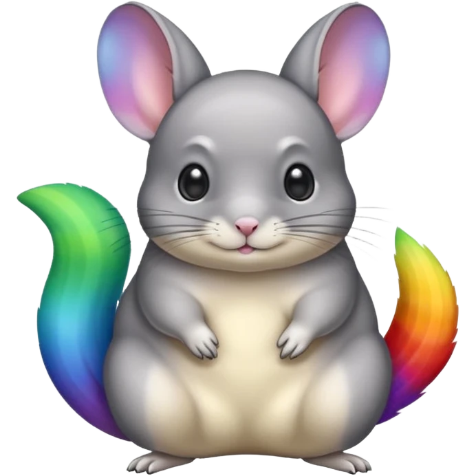 rainbow colored chinchilla emoji