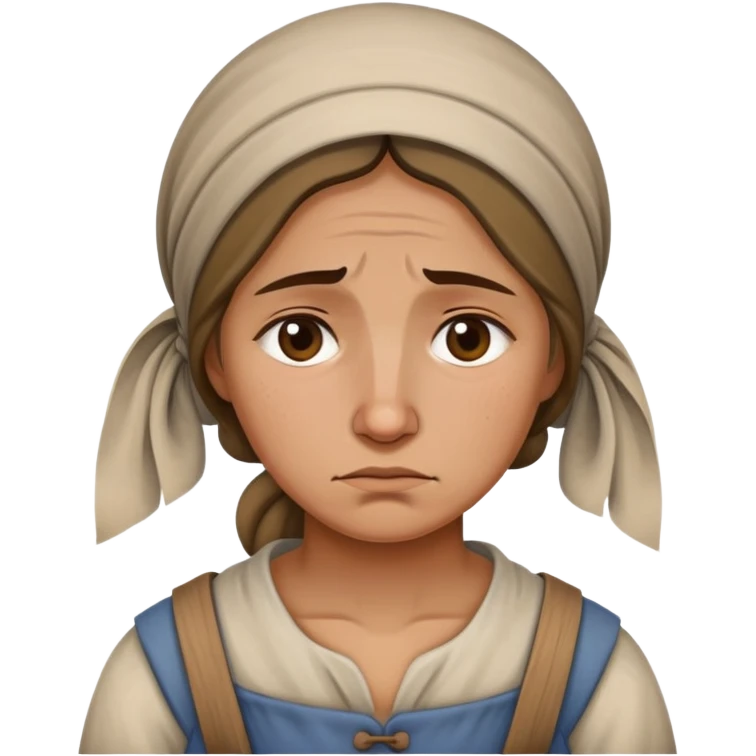 Peasant woman sad emoji