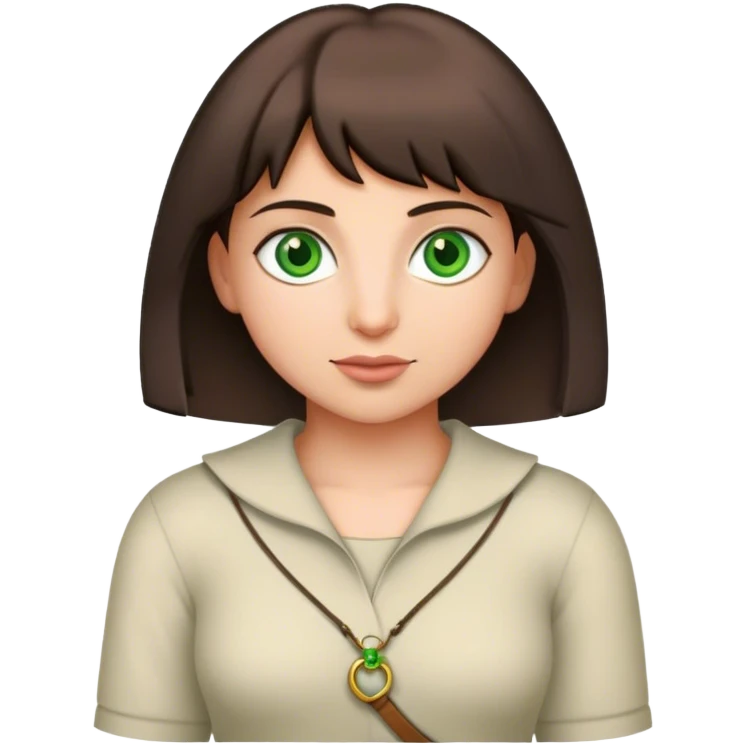 Dora l'exploratrice with fair skin green eyes half body emoji