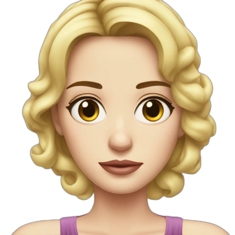 blonde Emily blunt serious wearing dress emoji