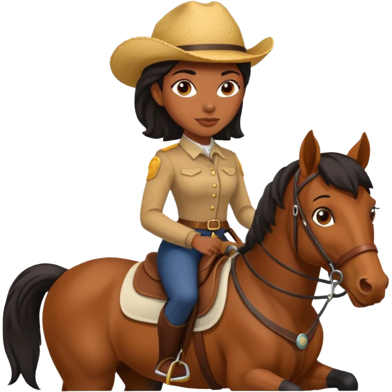 covboy on the horse black woman  emoji