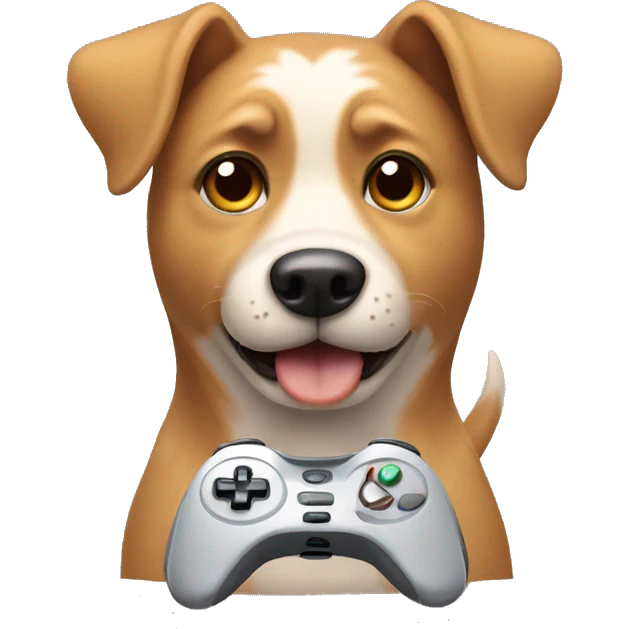 Dog playing video games emoji