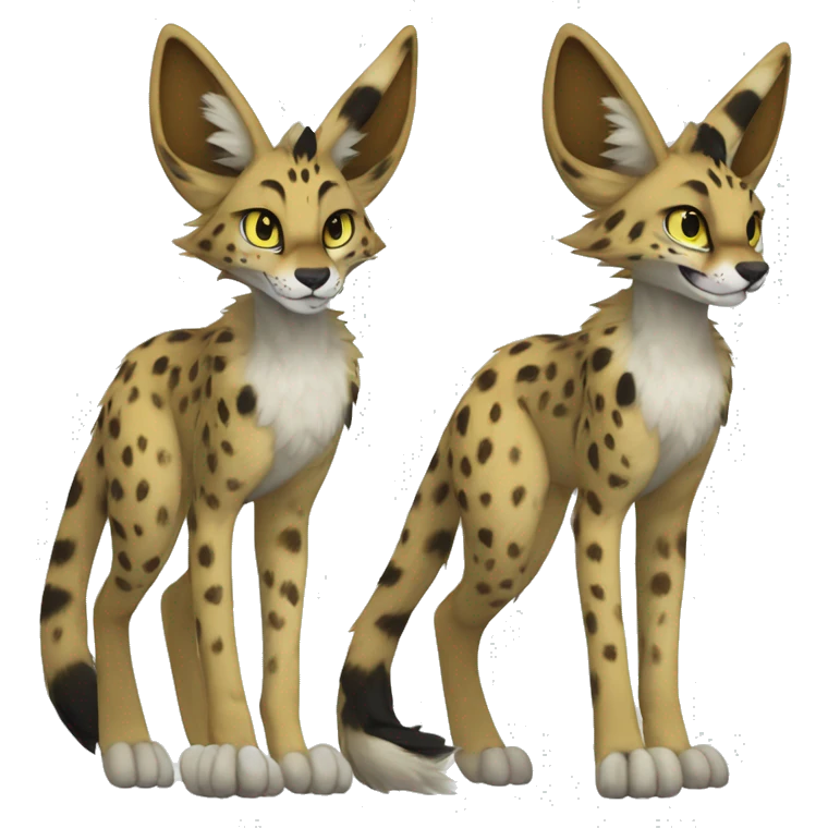Anthro Fursona Sergal-Serval-Vernid full body emoji