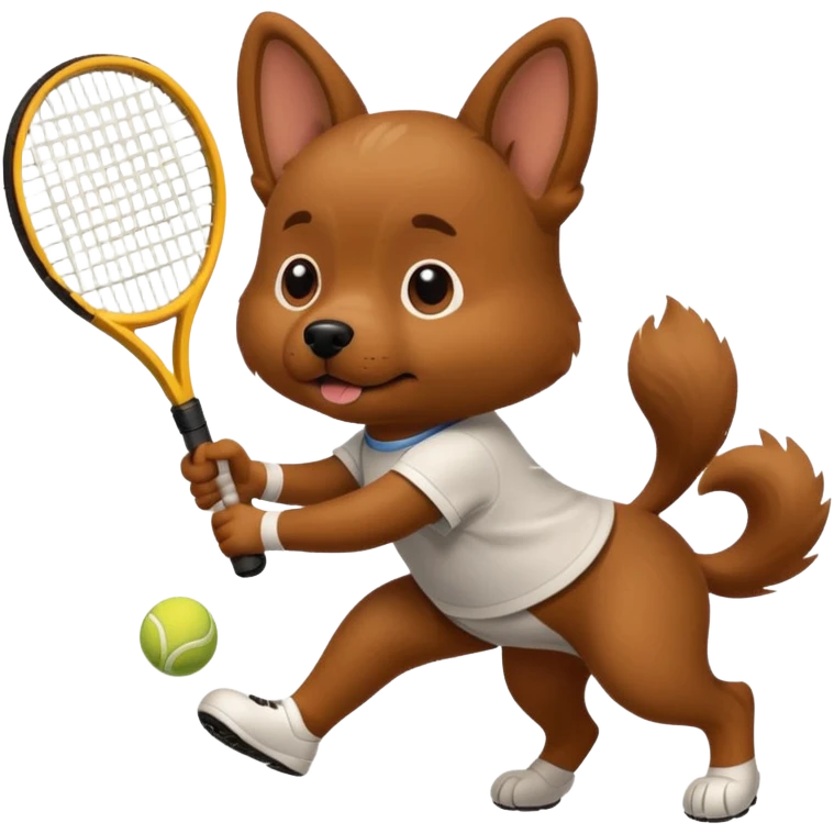 dog playing tennis emoji