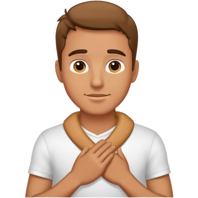 guy holding hands around neck emoji