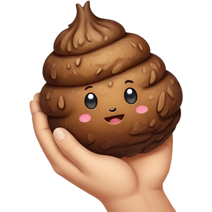 hand holding poo emoji