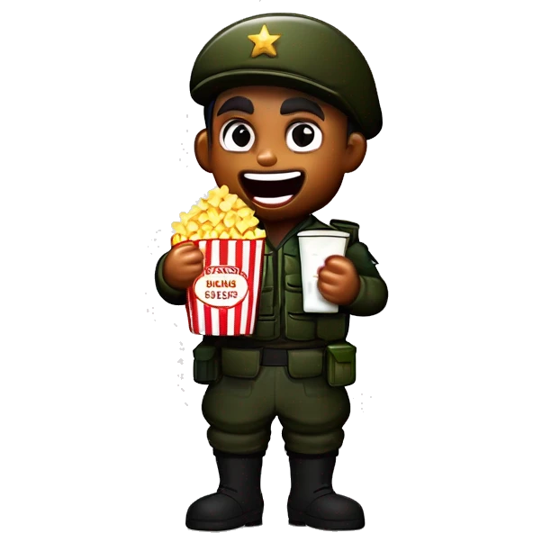 Renegade Soldier eating Popcorns emoji