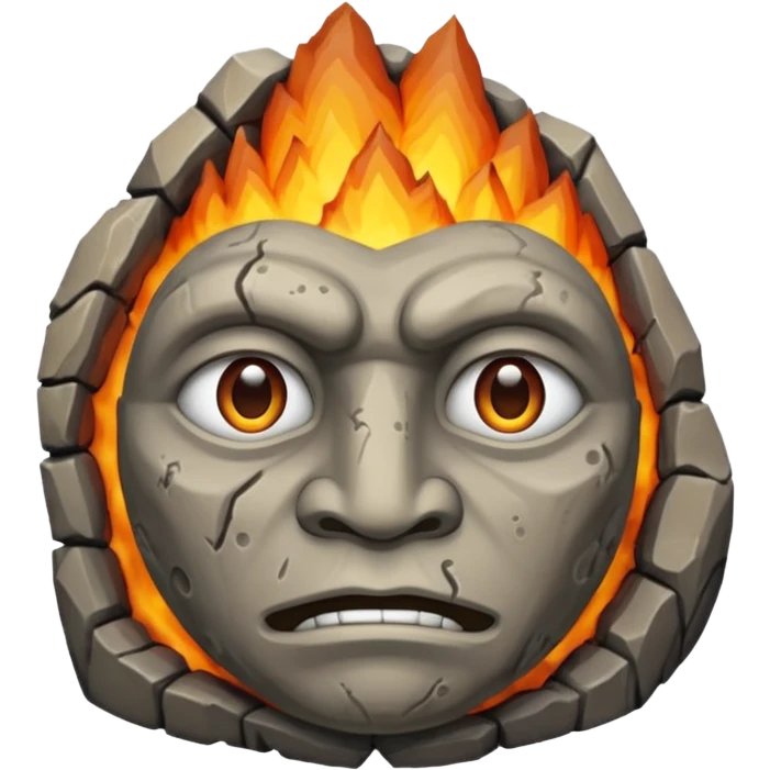 stone idol face in Volcano Island emoji