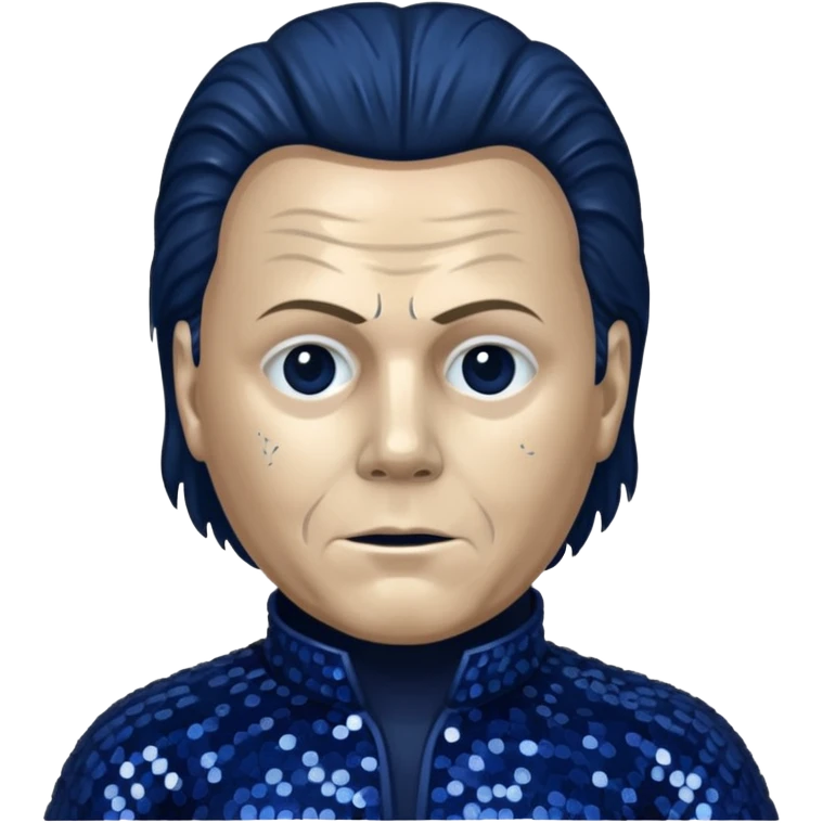 Michael Myers with dark blue sequin outfit  emoji