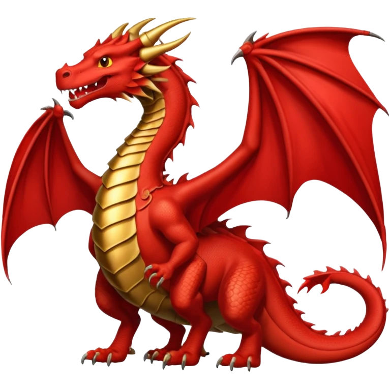 Un dragón rojo vestido elegante con monóculo  emoji