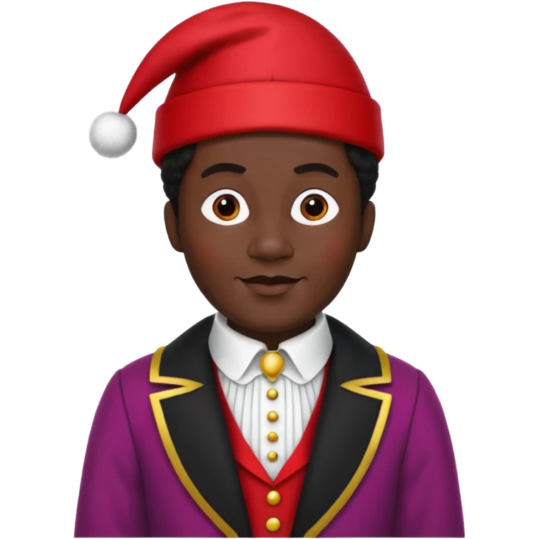 Sinterklaas zijn knecht, zwarte piet met zijn muts, kraag, Piet pak  emoji