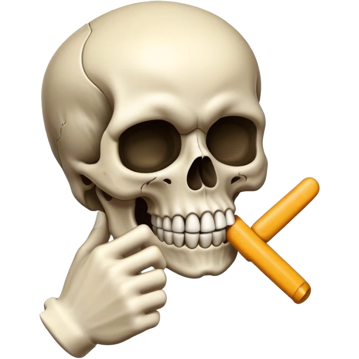 Tête de mort avec le doit sur la bouche  emoji