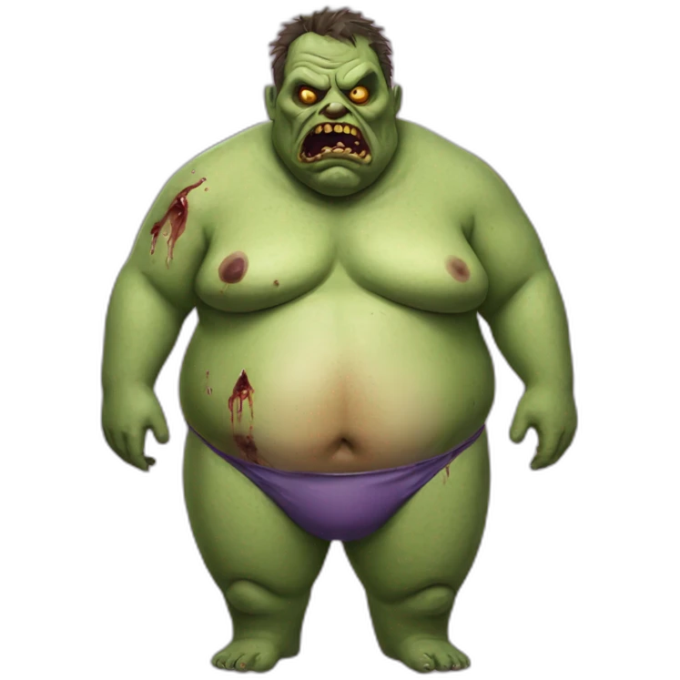 fat zombie wearing a bikini hyperrealistic emoji