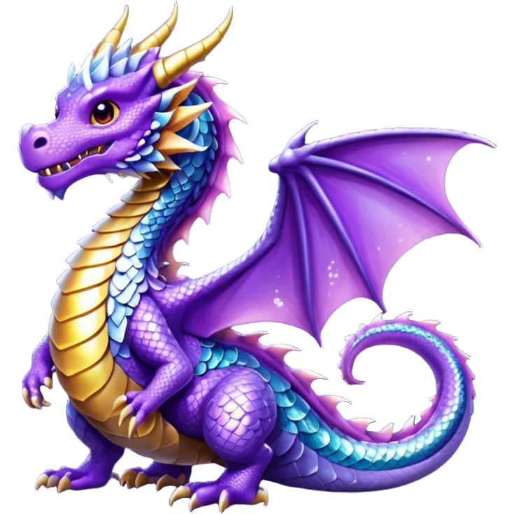 glitter purple dragon emoji