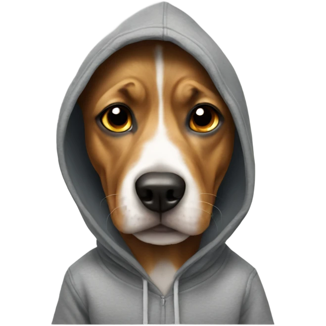 Dog wearing hoodie emoji