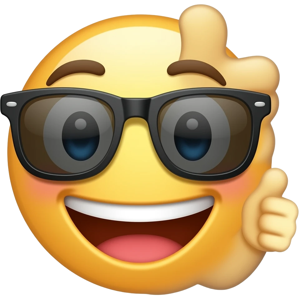 generate an emoji image with help of this emojis 👍😁😎 emoji