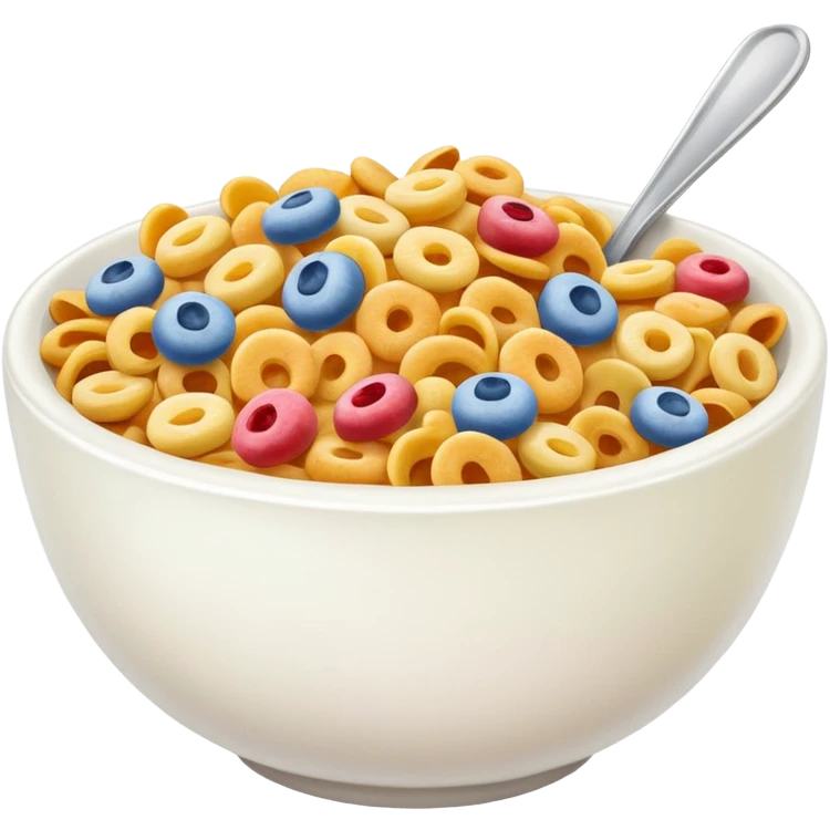a bowl of cereal, vibrant colors, simple, clear emoji