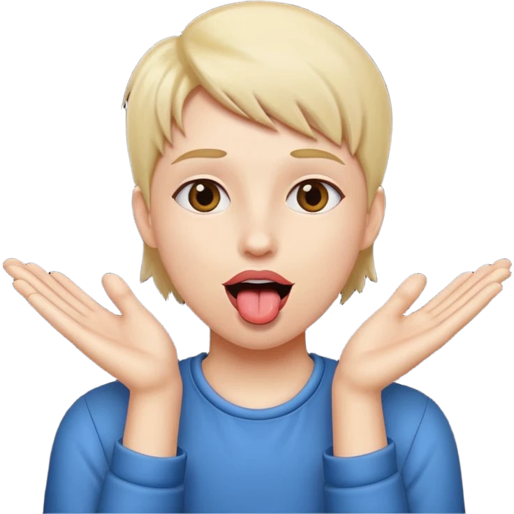 Tongue out with hands to the side  emoji