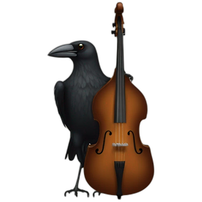 Crow play double Bass emoji