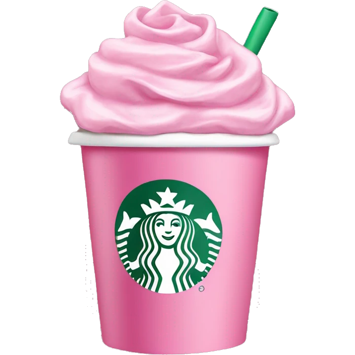 pink starbucks cup with coquette bow  emoji