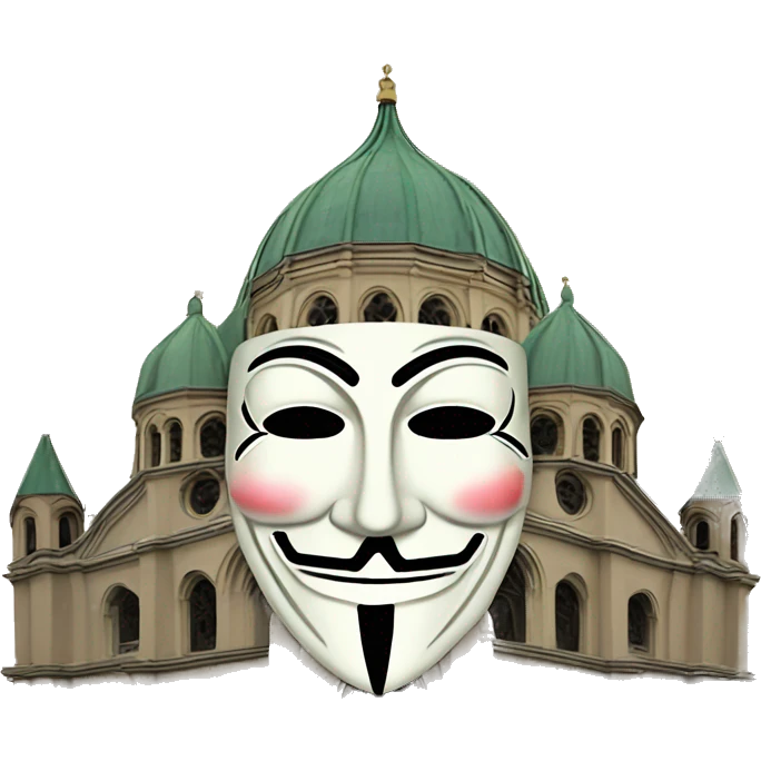 guy fawkes mask containing st basils cathedral emoji