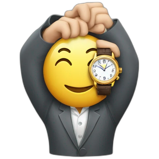 the millionaire holds a watch in his hands emoji