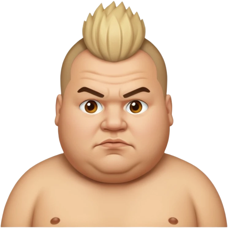 fat man mohawk emoji