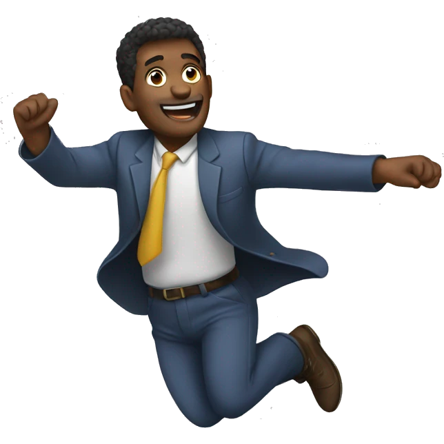 A man flying emoji