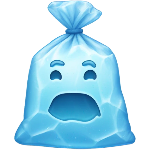 bag of ice, no face, ice cube’s visible  emoji