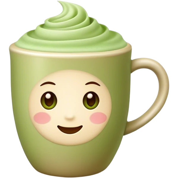 Matcha latte in beige mug emoji