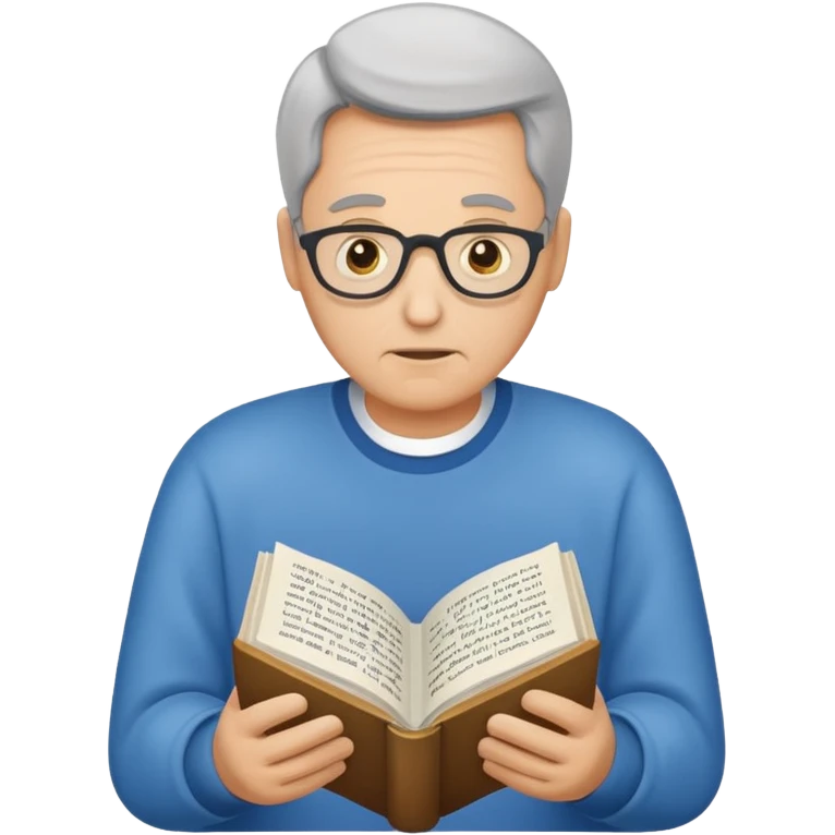 a man reads an obituary emoji
