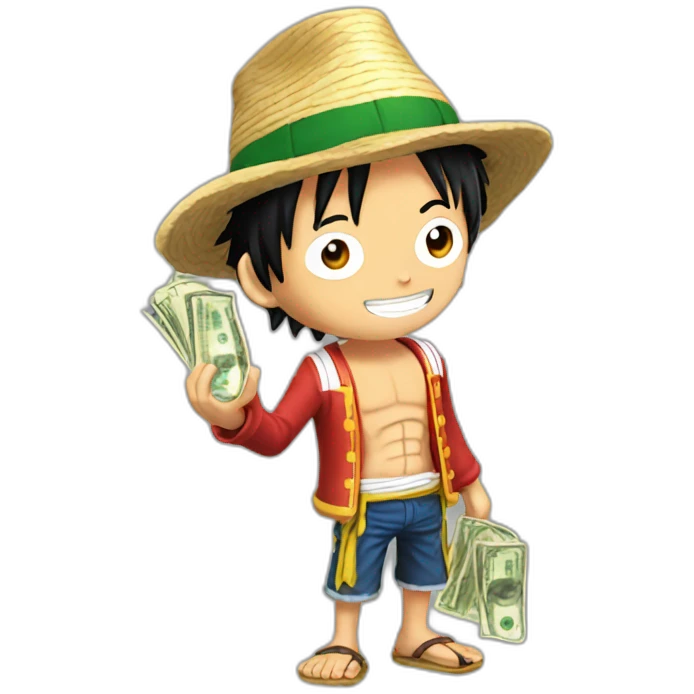 Luffy whit money emoji