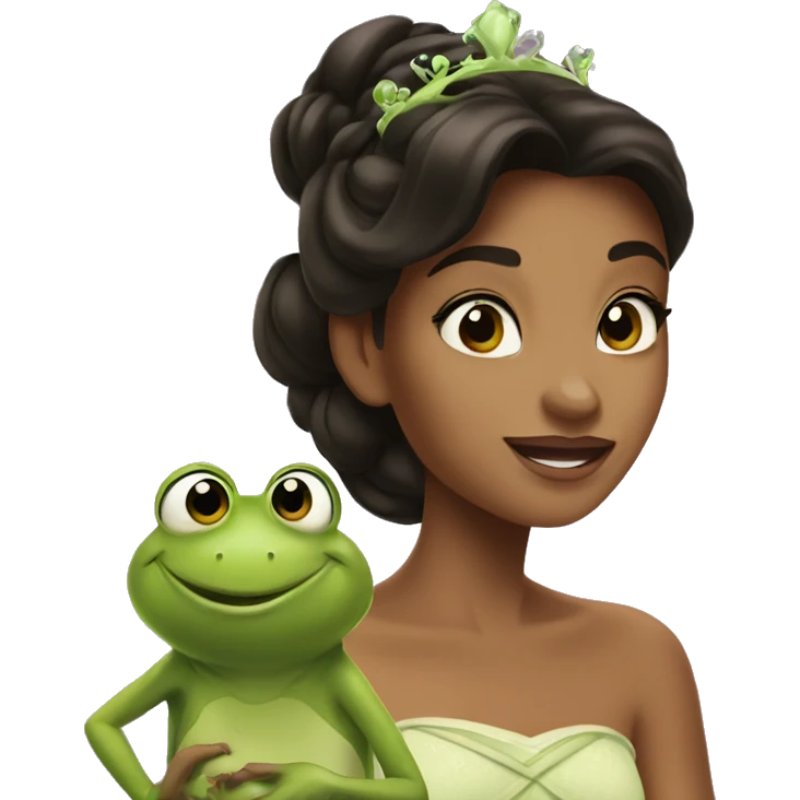 Tiana and the frog emoji