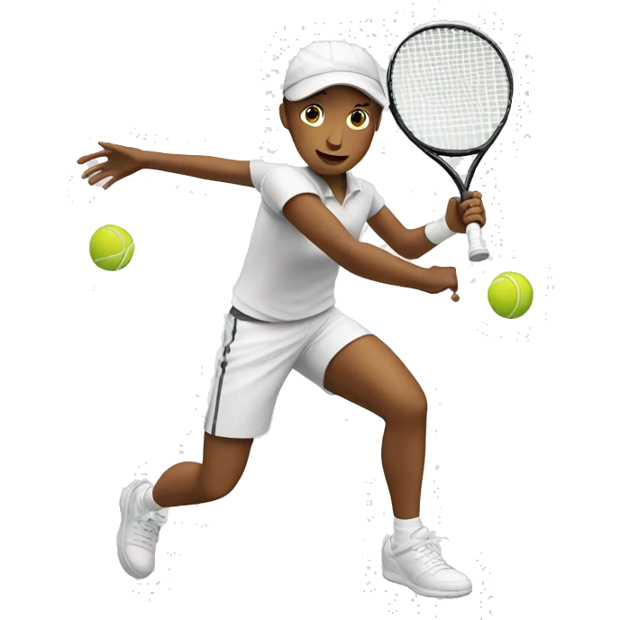 Tennis player playing tennis white emoji
